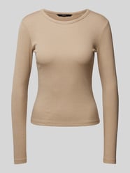 Regular fit shirt met lange mouwen van katoenmix met effectgaren, model 'CHLOE' van Vero Moda Grijs / zwart - 46