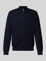 Slim Fit Strickjacke mit Stehkragen von OLYMP Level Five Blau - 14