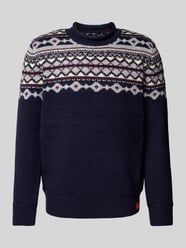 Strickpullover mit Label-Patch von Superdry Blau - 47