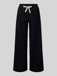 Spodnie materiałowe o kroju wide fit z elastycznym pasem od Review - 17