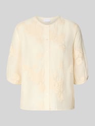 regular fit blouse met florale siergarnering van Jake*s Collection Beige - 34