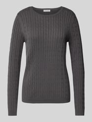 Gebreide pullover met kabelpatroon van Christian Berg Woman Grijs / zwart - 8