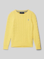 Strickpullover mit Zopfmuster von Polo Ralph Lauren Teens Gelb - 35