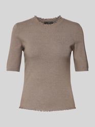 Strickshirt mit Rundhalsausschnitt von Oui Braun - 31