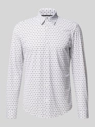 Koszula biznesowa o kroju slim fit ze wzorem na całej powierzchni model ‘P-ROAN’ od BOSS - 19