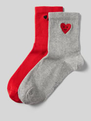 Socken mit Motiv-Stitching von Jake*s Casual Rot - 9