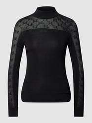 Gebreide pullover met labeldesign, model 'LEIGHTWEIGHT' van Karl Lagerfeld Grijs / zwart - 15