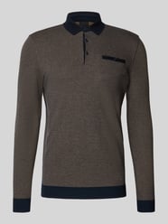 Slim fit poloshirt met labeldetail van bugatti - 23