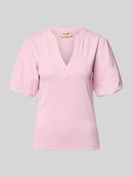 t-shirt z bufiastymi rękawami model 'Jada' od MOS MOSH Fuksjowy - 35