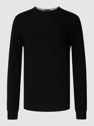 Pullover mit Woll-Anteil in unifarbenem Design von Christian Berg Men Grau / Schwarz - 36