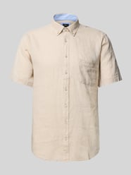 Regular Fit Freizeithemd aus Leinen-Baumwoll-Mix von Fynch-Hatton Beige - 15