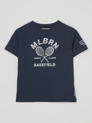 T-shirt z bawełny od Basefield Niebieski - 46