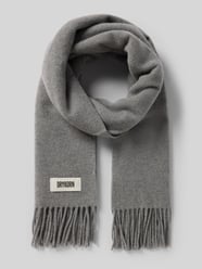 Sjaal van een mix van wol en lanawol met franjes, model 'GAZE' van Drykorn - 12