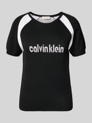 Bluzka z dzianiny z logo i okrągłym dekoltem od Calvin Klein Jeans - 31
