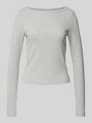 Longsleeve mit geripptem U-Boot-Ausschnitt von AIMN Grau - 7