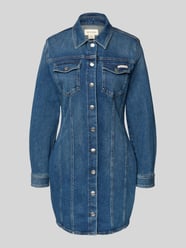 Sukienka mini z imitacji denimu model ‘Cold’ od Calvin Klein Jeans - 6