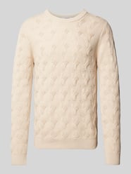 Sweter z dzianiny z fakturowanym wzorem model ‘CALLIS’ od SELECTED HOMME - 1