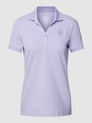 Koszulka polo z obszyciem ozdobnymi kamieniami model ‘SHANK’ od Sportalm Fioletowy - 13