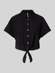 Cropped Hemdbluse aus Viskose-Baumwoll-Mix mit Leinen Modell 'JAKIRI' von Only - 25
