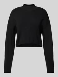 Cropped Pullover mit Stehkragen Modell 'BODRUM' von Only Schwarz - 37