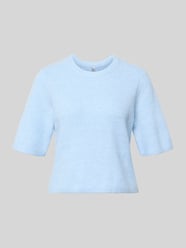 Pudełkowy krój T-shirt z prążkowanej dzianiny z dodatkiem wełny Model 'SILLY' od PIECES - 19