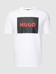 T-Shirt mit Label-Print Modell 'DULIVE222' von HUGO Weiß - 23