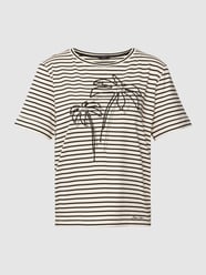 Regular Fit T-Shirt mit Motiv-Stitching von Marc Cain Beige - 35