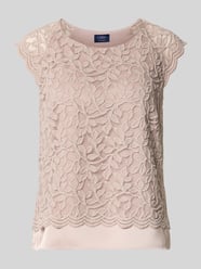 Blouseshirt van kant met ronde hals van Vera Mont Beige - 44