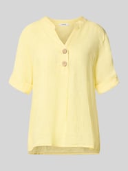 Relaxed Fit Leinenbluse mit V-Ausschnitt Modell 'Is44sii' von ZABAIONE - 2