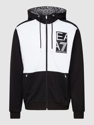 Sweatjacke mit Label-Patch von EA7 Emporio Armani Schwarz - 38