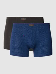 Boxershort met labelpatch in een set van 2 stuks, model 'X-LASTIC' van Götzburg Wäsche Blauw - 30