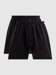 Boxershorts aus Jersey im 2er-Pack von Schiesser Grau / Schwarz - 32