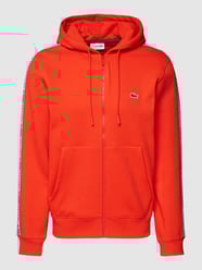 Bluza rozpinana z wyhaftowanym logo model ‘TAPE’ od Lacoste Czerwony - 8