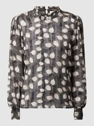 Blouseshirt met pofmouwen, model 'Kadelima' van Kaffe Grijs / zwart - 44
