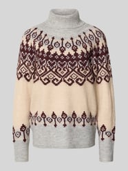 Gebreide pullover met ribboorden, model 'Merla' van FREE/QUENT Bordeaux - 40