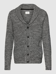 Strickjacke mit Knopfleiste von QS by s.Oliver Grau / Schwarz - 42