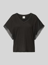 T-shirt z dekoltem w serek model ‘HOLYA’ od ICHI - 42