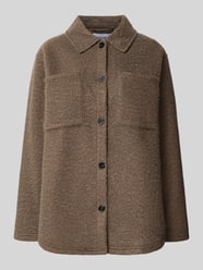 Relaxed Fit Fleecejacke mit aufgesetzten Taschen von PIECES Beige - 7