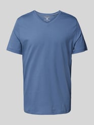 T-Shirt mit V-Ausschnitt von Christian Berg Men Blau - 18