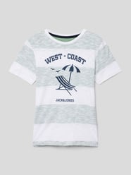 T-Shirt mit Streifenmuster Modell 'SUMMER' von Jack & Jones Grün - 11