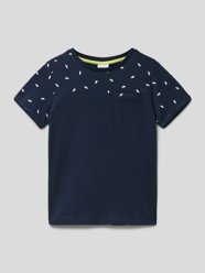 T-Shirt mit Allover-Muster von s.Oliver RED LABEL Blau / Türkis - 21