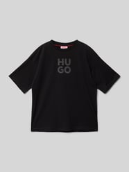 T-Shirt mit Label-Print von HUGO Schwarz - 16