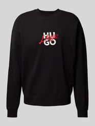 Sweatshirt mit Label-Print und -Stitching Modell 'Dlogonty' von HUGO Schwarz - 27