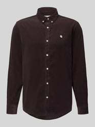 QIXING Heren fleece corduroy hemd lange mouwen button