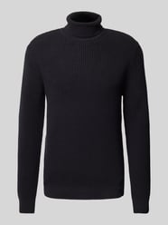 Rollkragenpullover mit Label-Detail Modell 'VIGGO' von Jack & Jones Premium Schwarz - 3