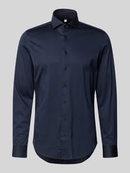 Koszula biznesowa o kroju slim fit z mieszanki bawełny i modalu model 'Light Spread Kent' od Seidensticker - 3