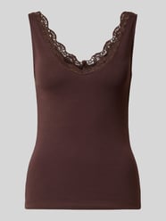 slim fit top van katoenmix van zero - 16