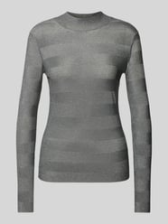 Gebreide pullover met effectgaren van Emporio Armani Grijs / zwart - 12