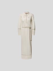 Maxikleid mit Taillengürtel von Yves Salomon Weiß - 15