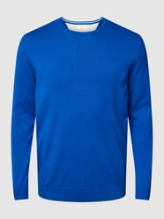 Plus size gebreide pullover met labelstitching van S.Oliver Plus Blauw / turquoise - 48